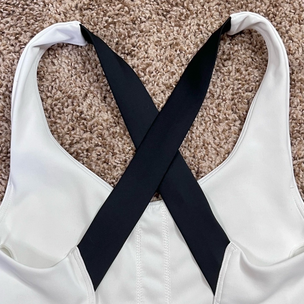 New Balance White and Black Sports Bra - Picture 6 of 9